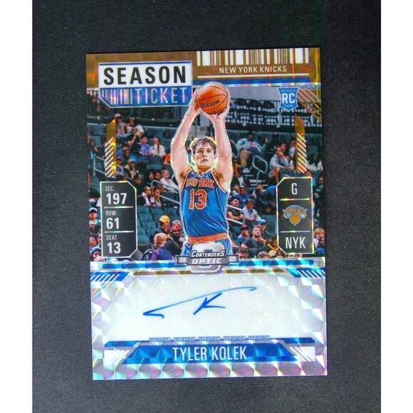 2024-25 Mosaic Tyler Kolek RC Rookie Season Ticket Auto Variation Bronze /75 - Picture 1 of 2
